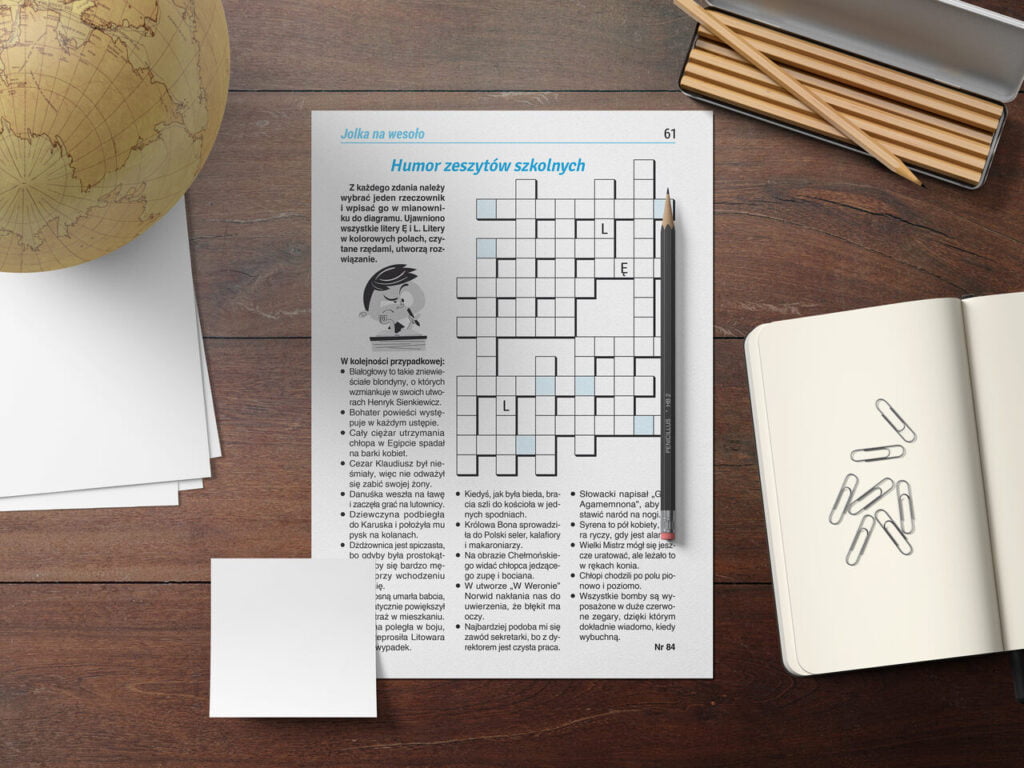 Krzyżówki, które bawią do łez – humor zeszytów szkolnych.